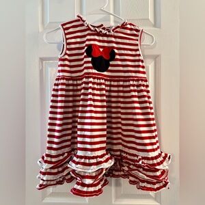 Stitchy Fish Red and White Striped Minnie Dress